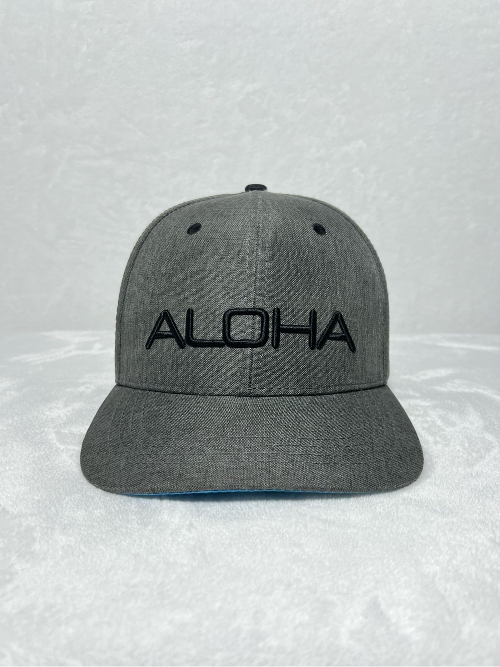 Gray 'ALOHA' Embroidered Snapback Hat Baseball Cap